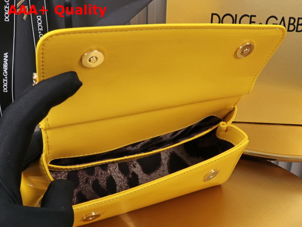 Dolce Gabbana Small Sicily Handbag in Yellow Patent Leather Replica