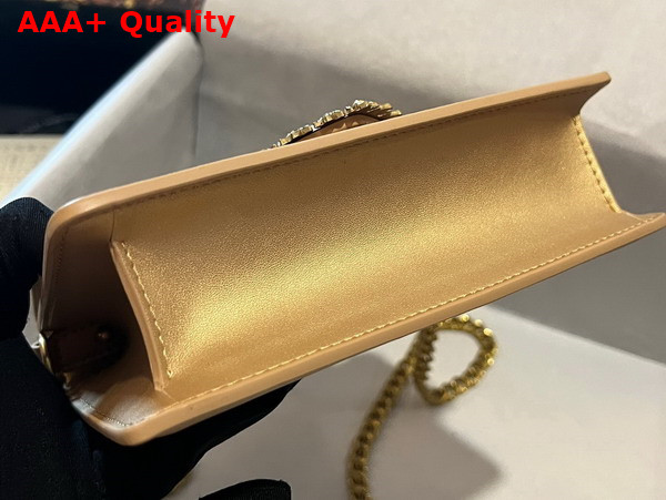 Dolce Gabbana Small Smooth Calfskin Devotion Bag Gold Replica