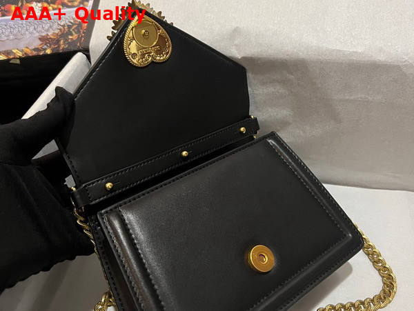 Dolce Gabbana Small Smooth Calfskin Devotion Bag in Black Replica