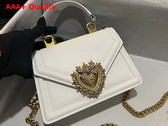 Dolce Gabbana Small Smooth Calfskin Devotion Bag in White Replica