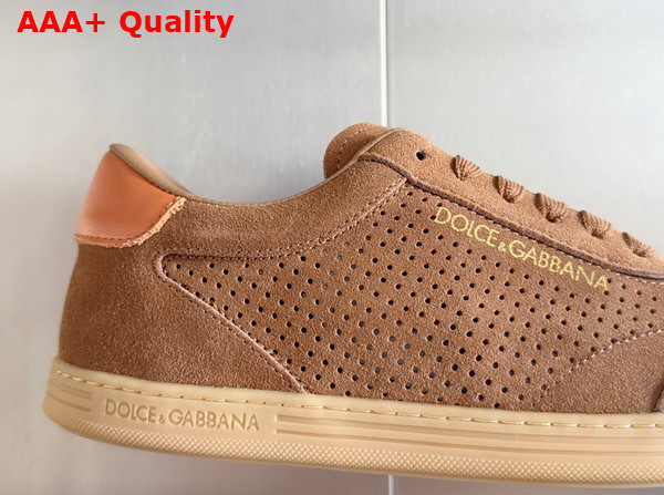 Dolce Gabbana Suede Saint Tropez Sneakers in Brown Replica