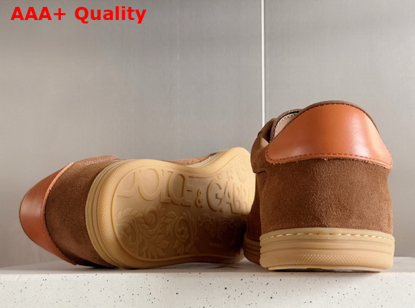 Dolce Gabbana Suede Saint Tropez Sneakers in Brown Replica