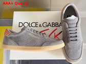 Dolce Gabbana Suede Saint Tropez Sneakers in Gray Replica