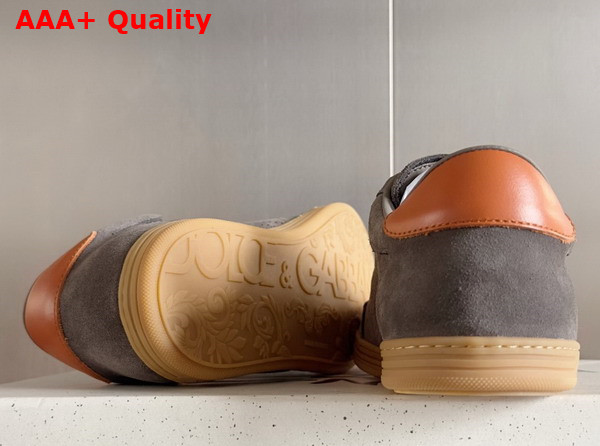 Dolce Gabbana Suede Saint Tropez Sneakers in Gray Replica