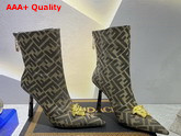 Fendace FF Jacquard Short Boots in Brown Replica