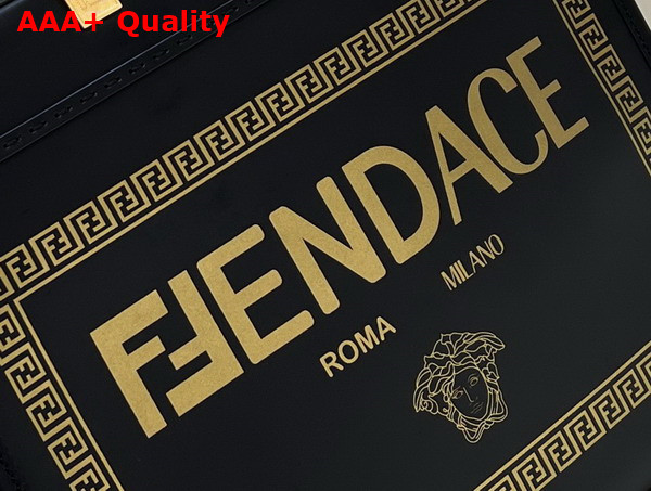 Fendace Logo Sunshine Tote Bag in Black Replica