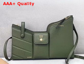 Fendi 3 Pocket Mini Bag in Green Calf Leather Replica