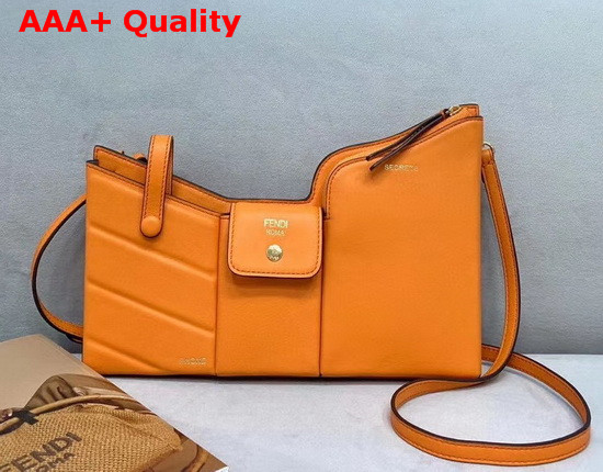 Fendi 3 Pocket Mini Bag in Orange Calf Leather Replica