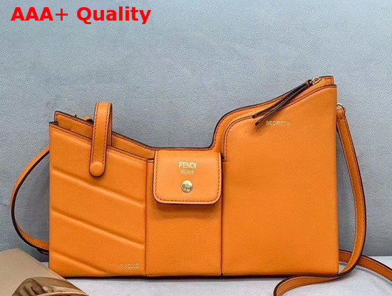 Fendi 3 Pocket Mini Bag in Orange Calf Leather Replica