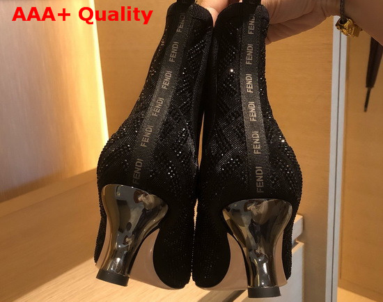 Fendi Ankle Boots Colibri in Black Mesh 55mm Heel Replica