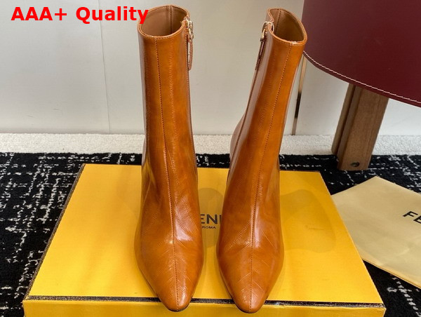 Fendi Arco Beige Hagfish Leather Ankle Boots Replica