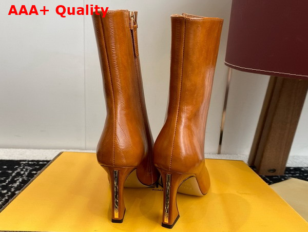 Fendi Arco Beige Hagfish Leather Ankle Boots Replica