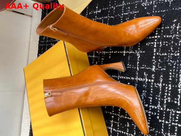 Fendi Arco Beige Hagfish Leather Ankle Boots Replica