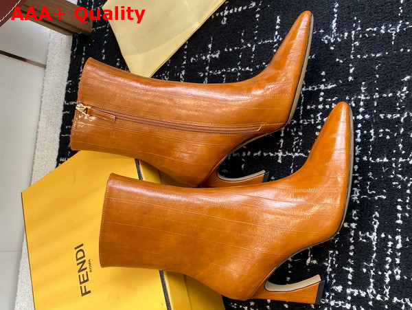Fendi Arco Beige Hagfish Leather Ankle Boots Replica