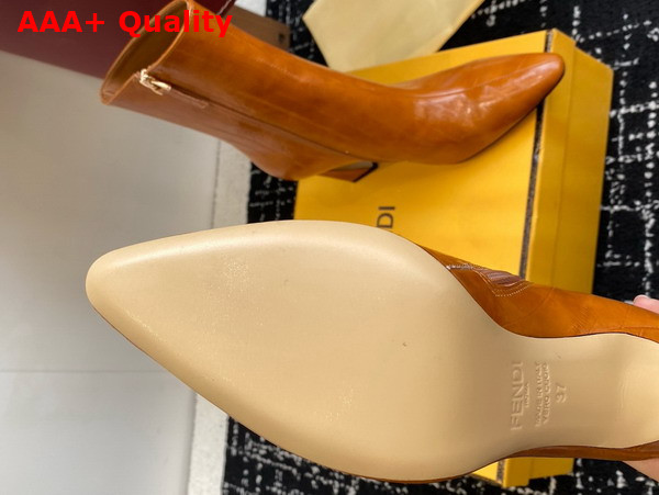 Fendi Arco Beige Hagfish Leather Ankle Boots Replica