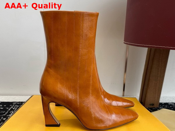 Fendi Arco Beige Hagfish Leather Ankle Boots Replica