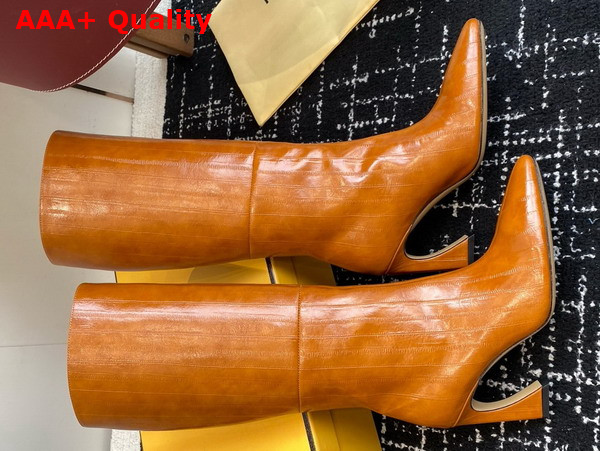 Fendi Arco Beige Hagfish Leather Boots Replica