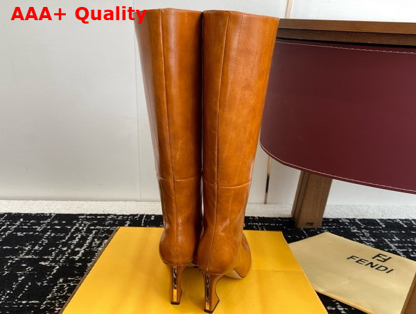 Fendi Arco Beige Hagfish Leather Boots Replica