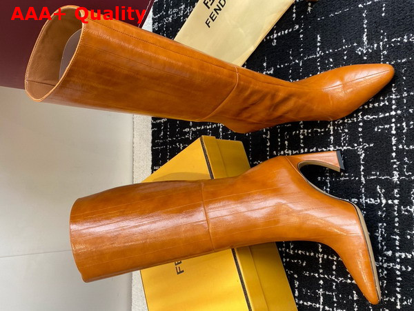 Fendi Arco Beige Hagfish Leather Boots Replica