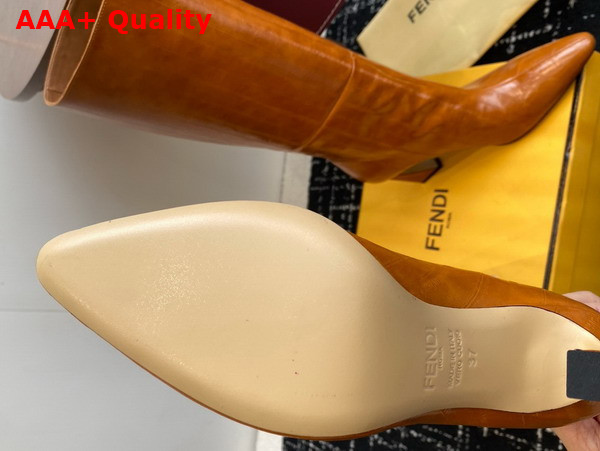 Fendi Arco Beige Hagfish Leather Boots Replica