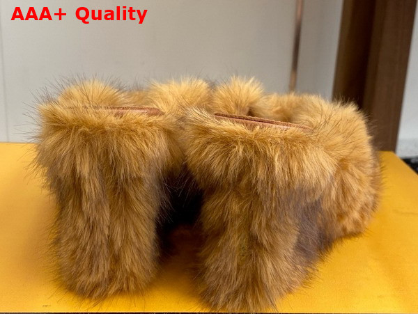 Fendi Arco Beige Shearling Sandals Replica