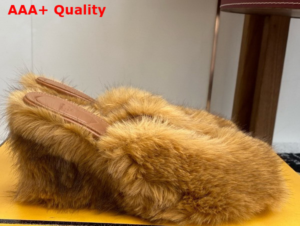 Fendi Arco Beige Shearling Sandals Replica