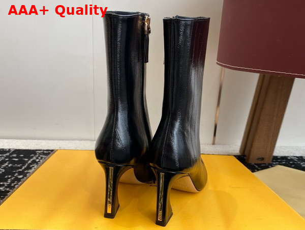 Fendi Arco Black Hagfish Leather Ankle Boots Replica