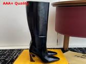 Fendi Arco Black Hagfish Leather Boots Replica
