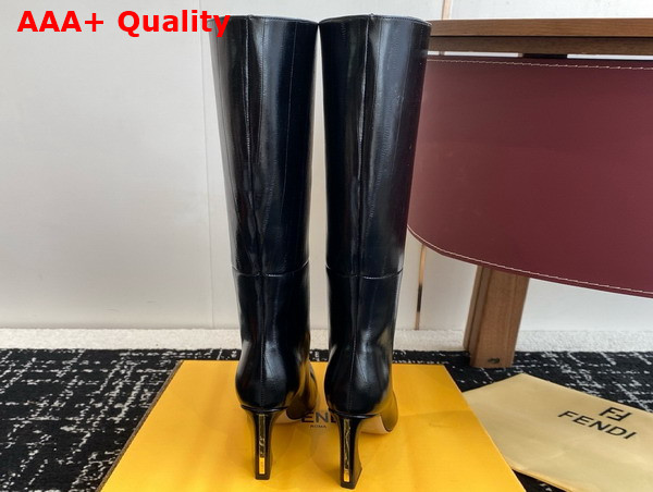 Fendi Arco Black Hagfish Leather Boots Replica