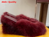 Fendi Arco Bordeaux Shearling Sandals Replica