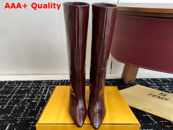 Fendi Arco Brown Hagfish Leather Boots Replica