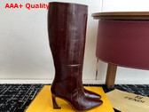 Fendi Arco Brown Hagfish Leather Boots Replica