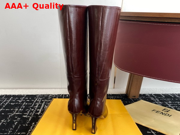 Fendi Arco Brown Hagfish Leather Boots Replica