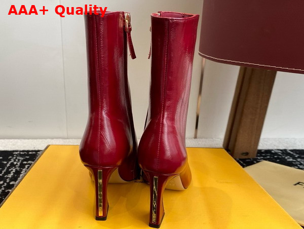 Fendi Arco Red Hagfish Leather Ankle Boots Replica