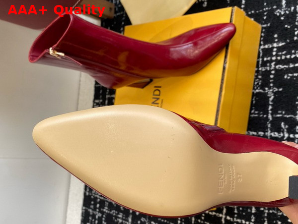Fendi Arco Red Hagfish Leather Ankle Boots Replica