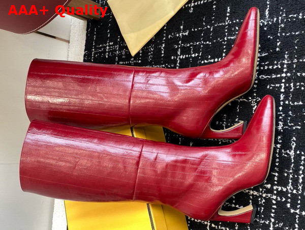 Fendi Arco Red Hagfish Leather Boots Replica