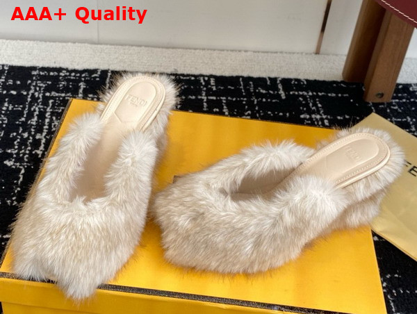 Fendi Arco White Shearling Sandals Replica