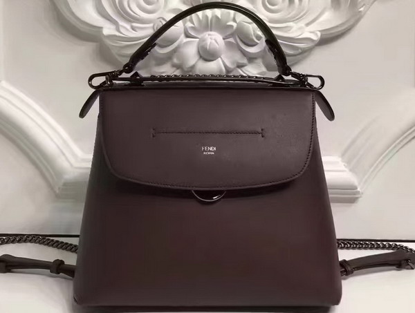 Fendi Back To School Backpack in Burgundy Smooth Leather For Sale