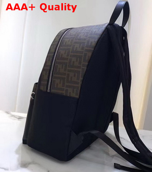 Fendi Backpack Black Nylon and Canvas for Men Replica