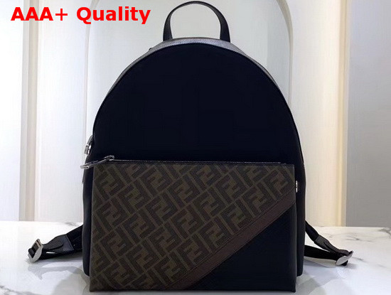 Fendi Backpack Black Nylon and Canvas for Men Replica