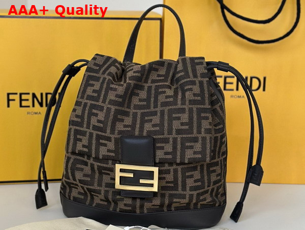 Fendi Backpack Brown FF Jacquard Fabric Backpack Replica