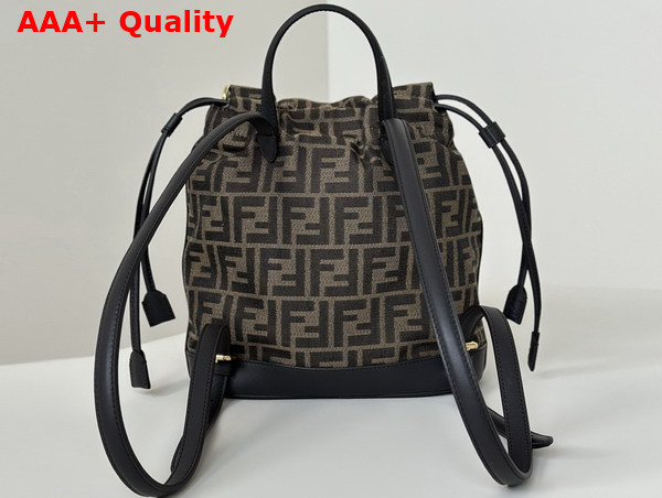 Fendi Backpack Brown FF Jacquard Fabric Backpack Replica