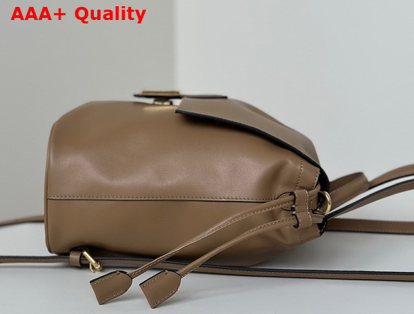 Fendi Backpack Cappuccino Brown Leather Backpack Replica