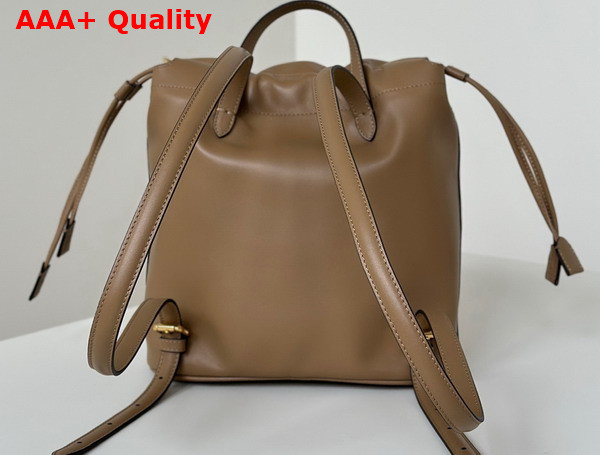 Fendi Backpack Cappuccino Brown Leather Backpack Replica
