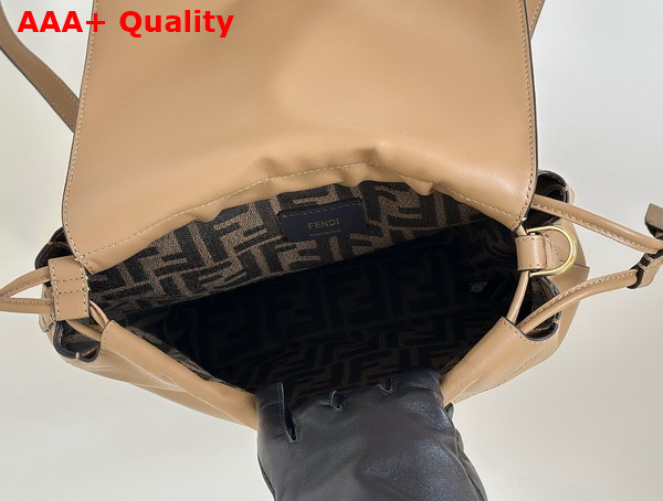 Fendi Backpack Cappuccino Brown Leather Backpack Replica