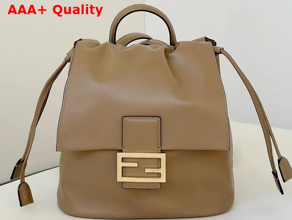 Fendi Backpack Cappuccino Brown Leather Backpack Replica