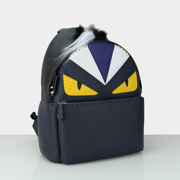 Fendi Bag Bugs Backpack in Blue Calfskin for Sale