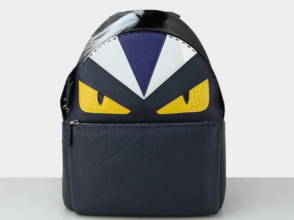 Fendi Bag Bugs Backpack in Blue Calfskin for Sale