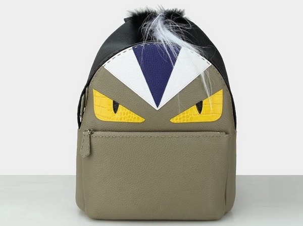 Fendi Bag Bugs Backpack In Grey Real Leather for Sale