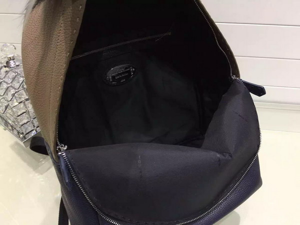 Fendi Bag Bugs Backpack in Khaki and Dark Blue Roman Leather for Sale